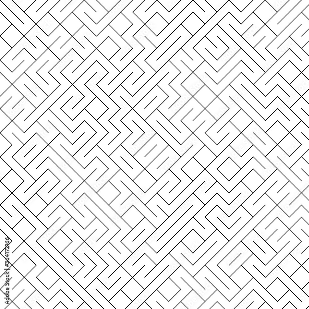 Abstract black and white labyrinthine pattern, with right angles and paths. Abstract black and white labyrinthine pattern, with right angles and paths.