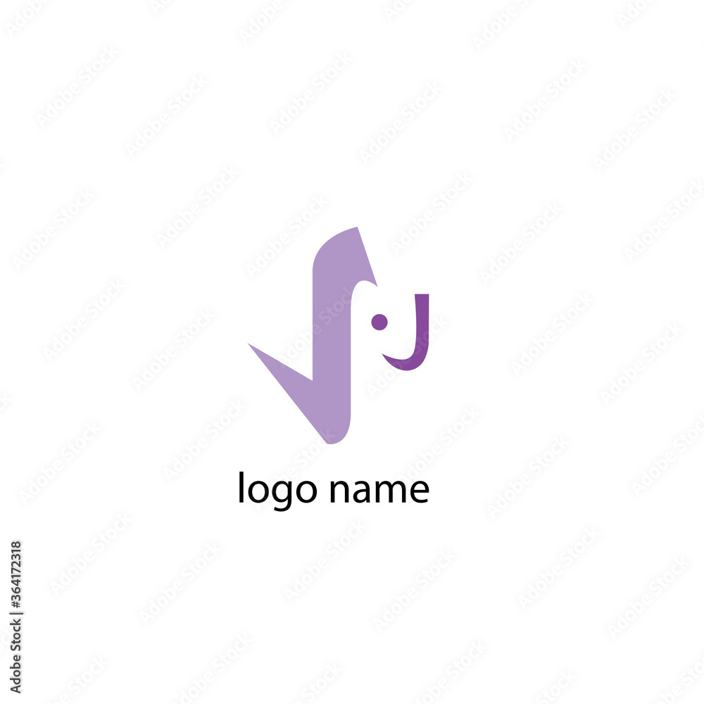letter j logo illustration of elephant vector design template letter j logo illustration of elephant vector design template