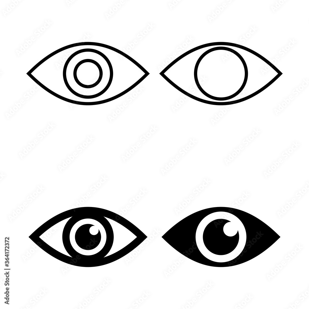 set of Eye icons. Look and Vision icon. Eye vector icon