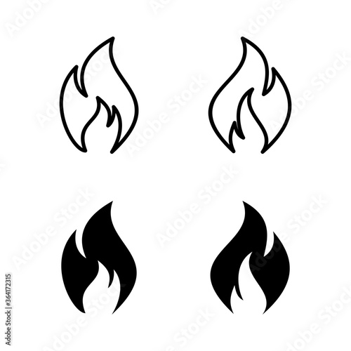 set of Fire icons. Fire flame icon template.