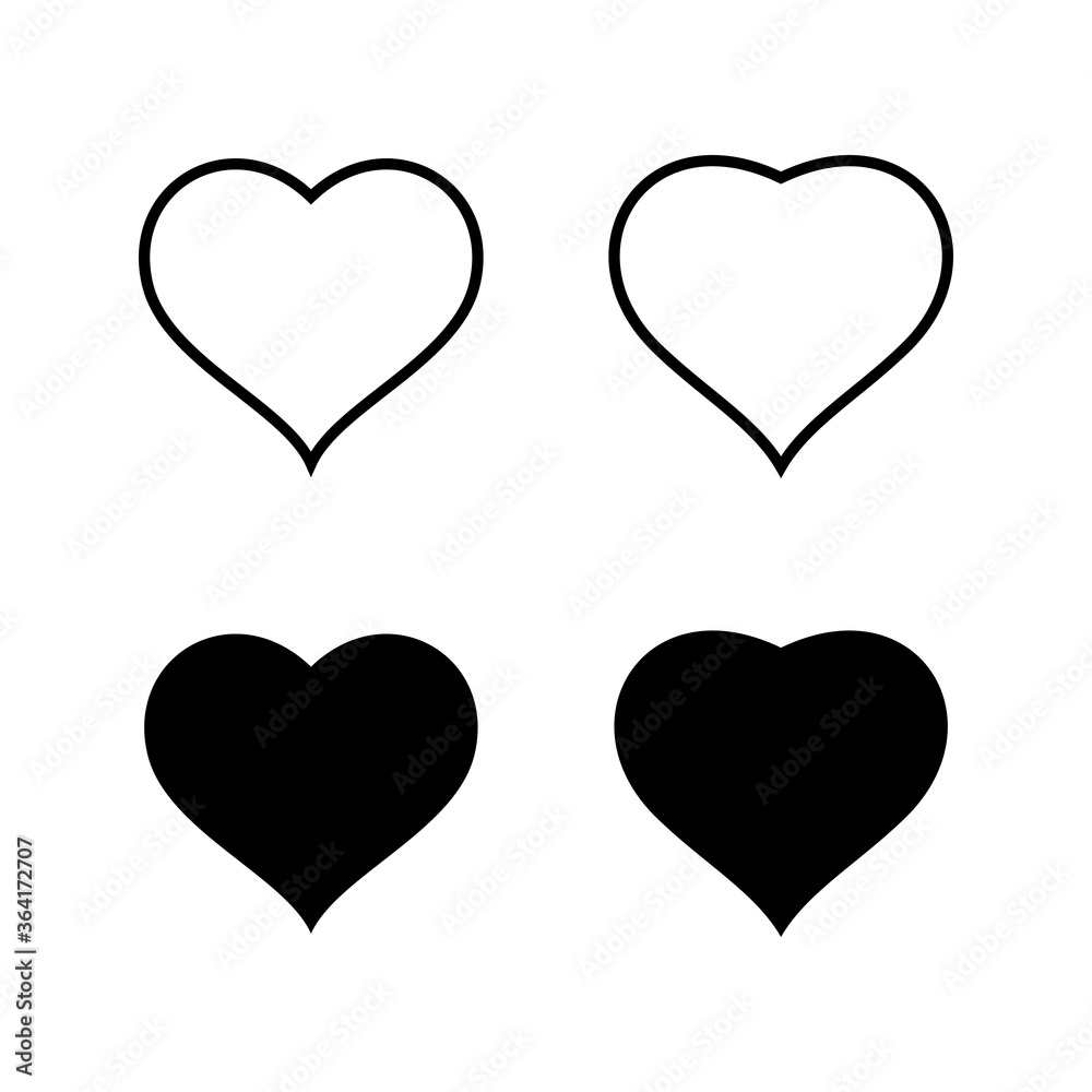 Set of Heart icons. Heart vector icon. Like icon vector. Love