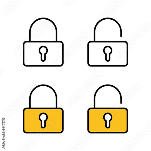 set of Lock icons. Encryption icon. Security symbol. Secure. Private