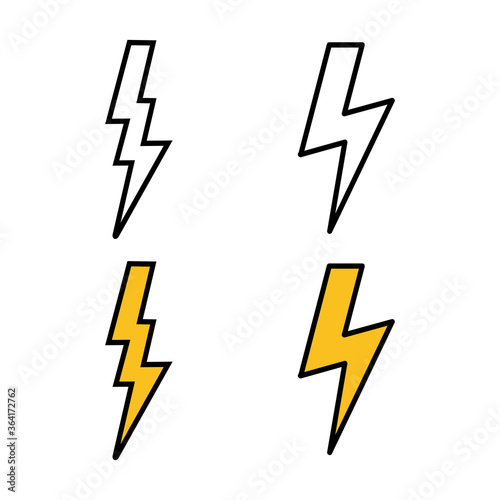 Free Download set of Lightning icons. Bolt icon vector. Energy and thunder electric icon - GFXLoad