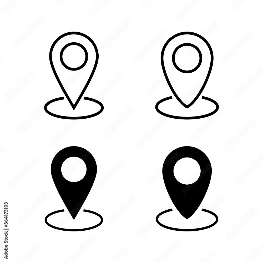 Set of Pin icons. Location icon. Map pointer icon. Point. Locator. Address Set of Pin icons. Location icon. Map pointer icon. Point. Locator. Address