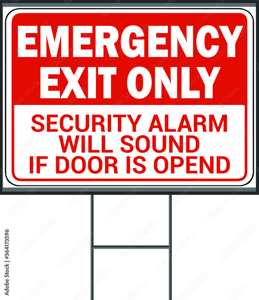 Emergency exit only sign design. Vector Format white background. Emergency exit only sign design. Vector Format white background.