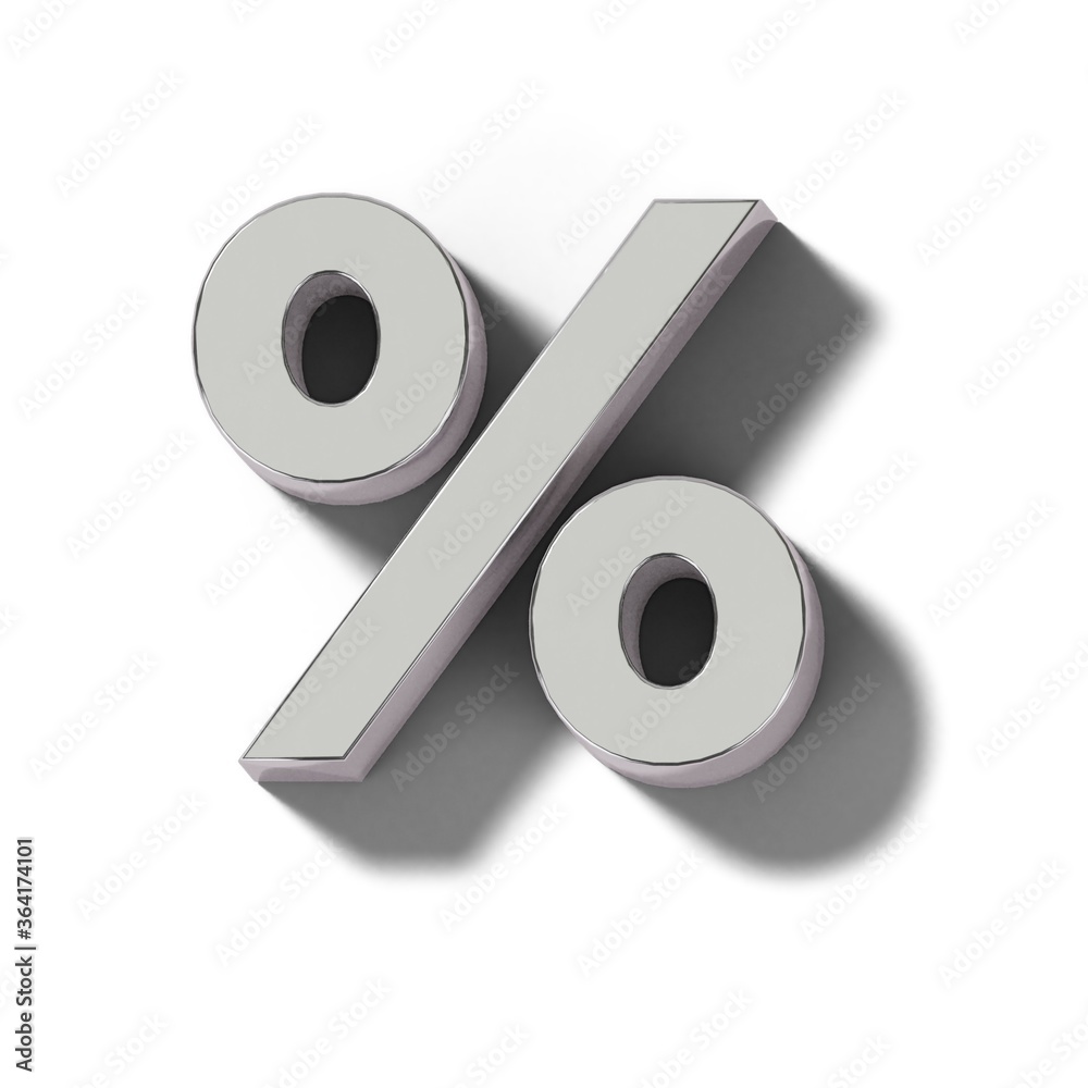 リアルなシルバーの文字ブロックの%