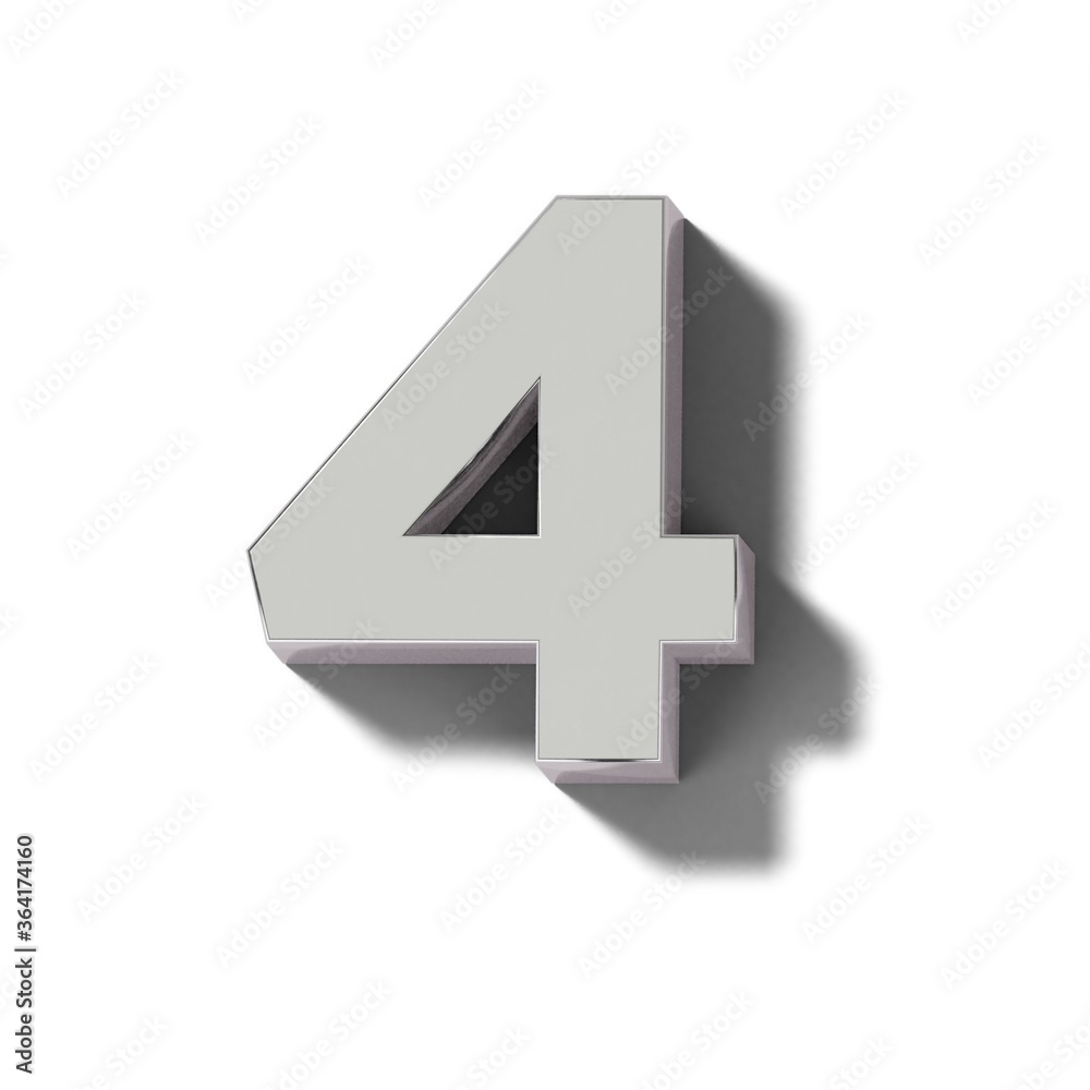 Obraz premium リアルなシルバーの文字ブロックの4