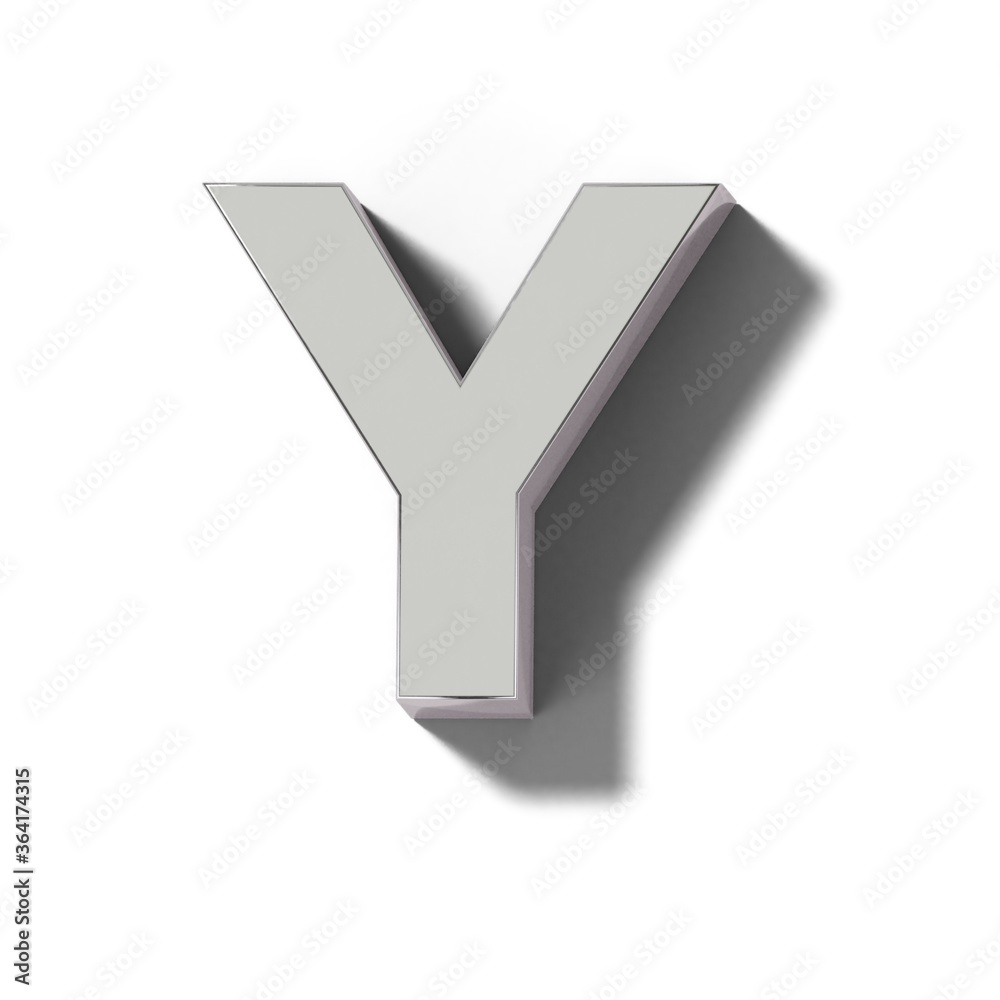 リアルなシルバーの文字ブロックのY リアルなシルバーの文字ブロックのY
