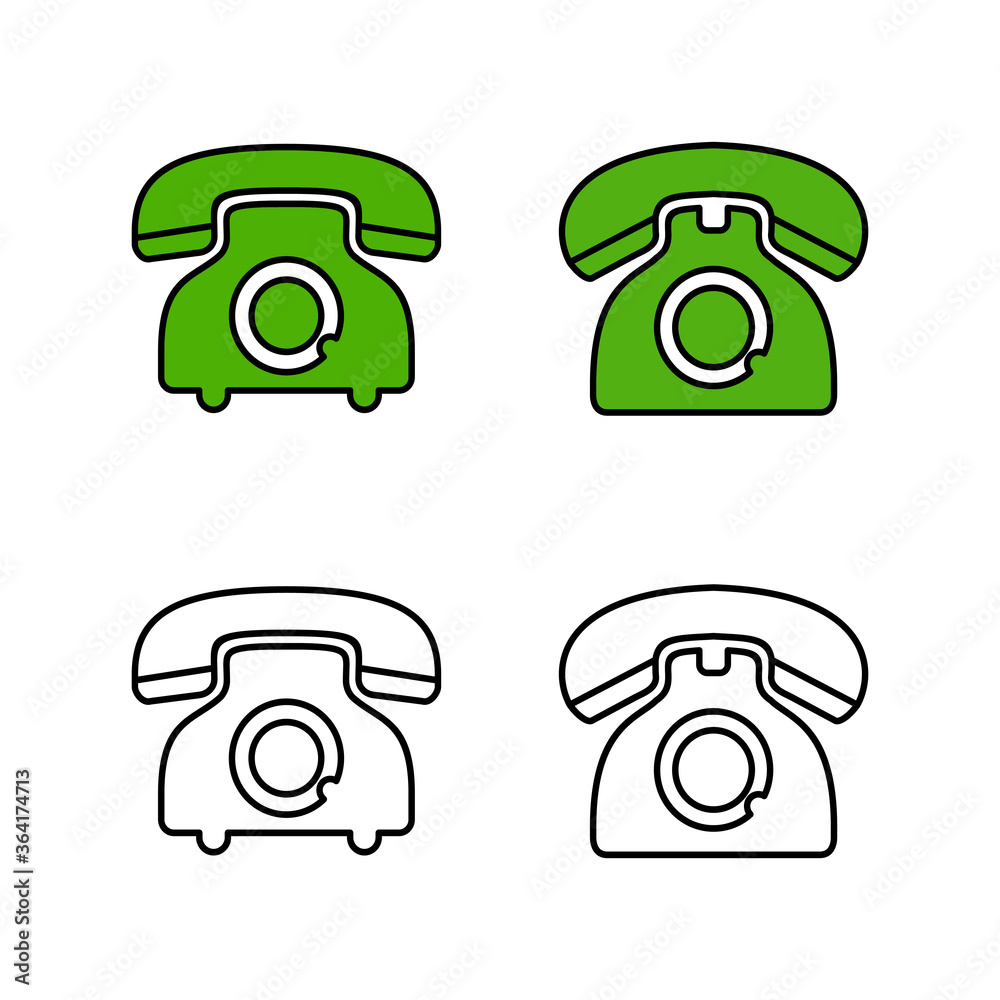 Set of Telephone icons. Phone icon vector. Call icon vector.