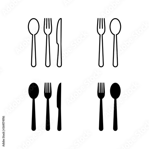 Set of Restaurant icons. Fork, Spoon, and Knife icon. food icon. Eat