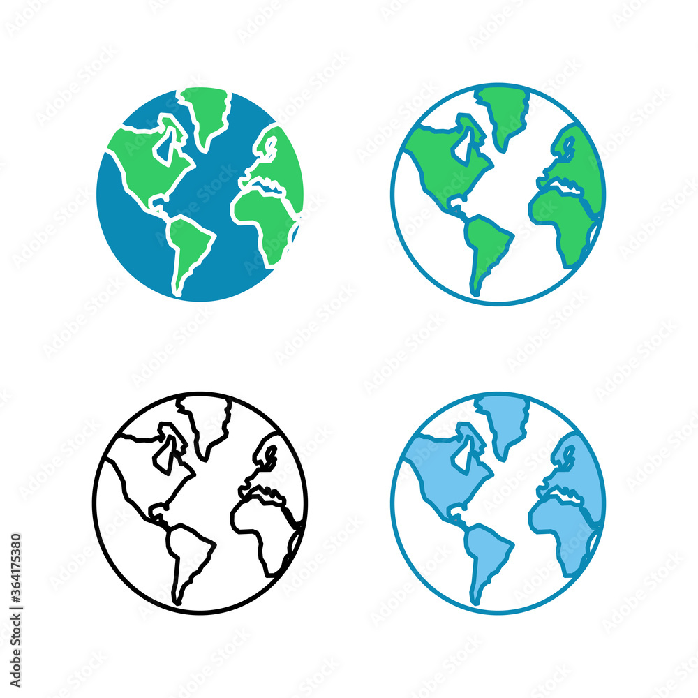 Set of World map icons. World icon vector Set of World map icons. World icon vector