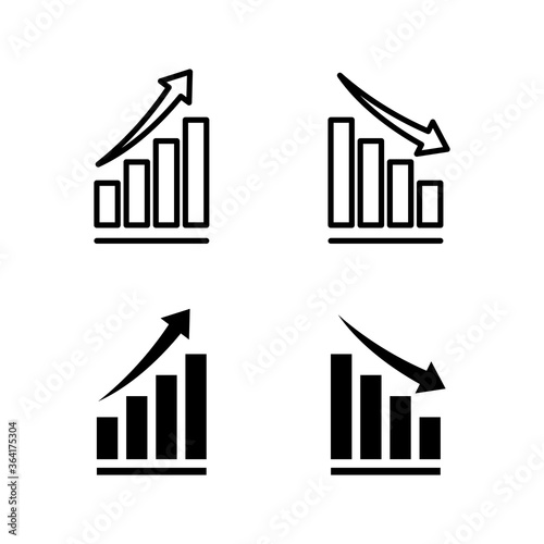 set of Growing graph Icons. Chart icon. Graph Icon vector