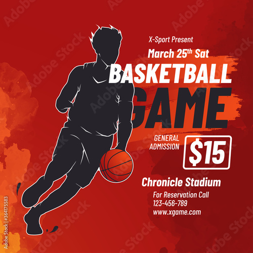 basketball game flyer design template