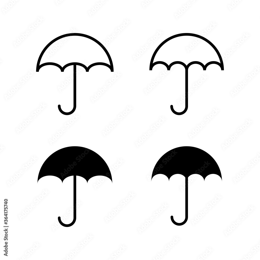 Set of umbrella icons. Umbrella vector icon Set of umbrella icons. Umbrella vector icon