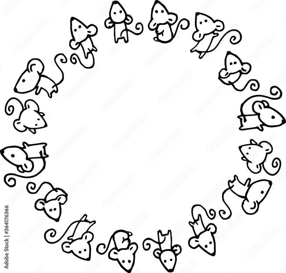 vector drawing mouse circle border frame background vector drawing mouse circle border frame background