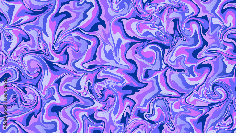 An abstract marble, paint swirl effect in a cyber purple and blue retro colour scheme. Vector illustration, for background/texture/wallpaper.