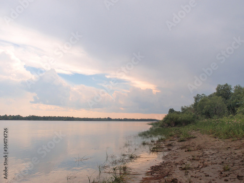 Evening on the Irtysh River  Omsk region  Siberia  Russia