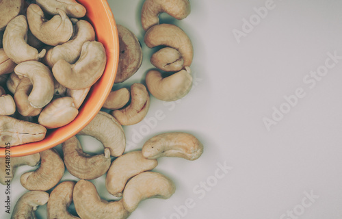 Close up Cashew nuts; Food Background