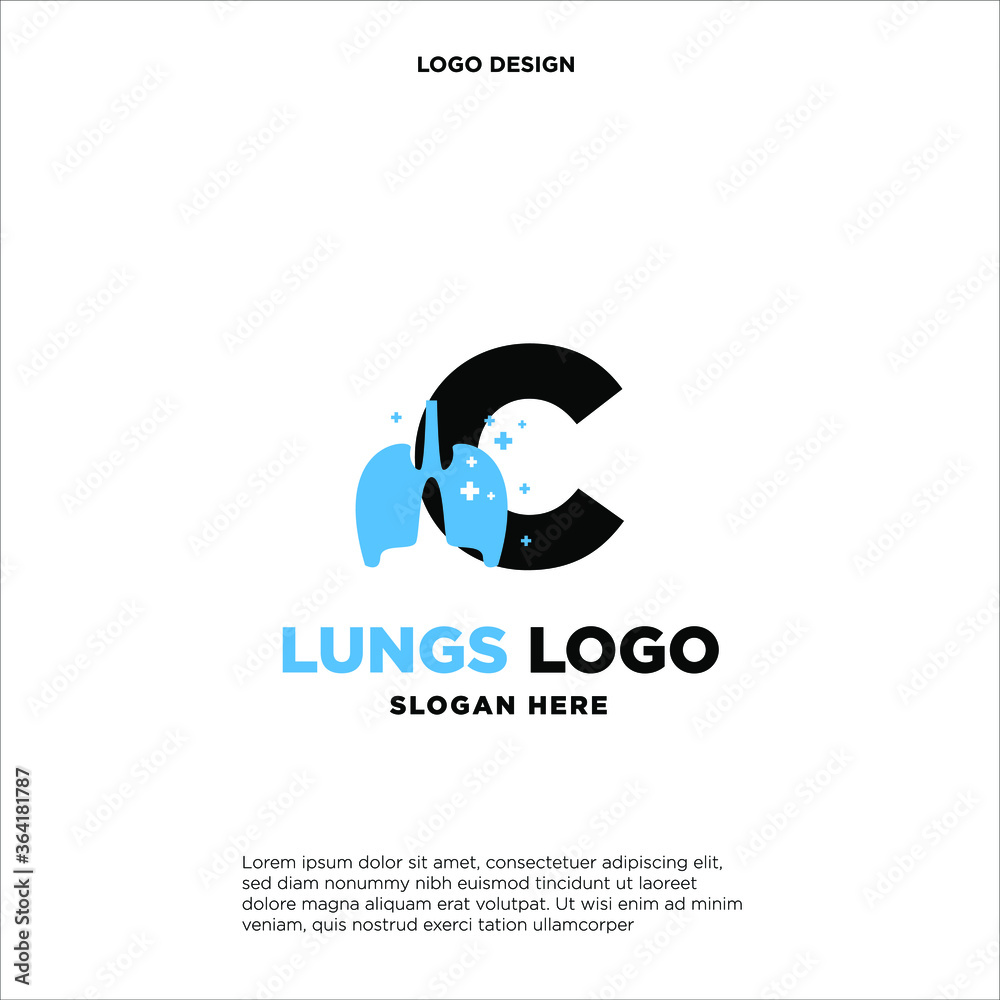 C Letter Lung Logo Template Illustration Design Illustration Design. C Letter Lung Logo Template Illustration Design Illustration Design.