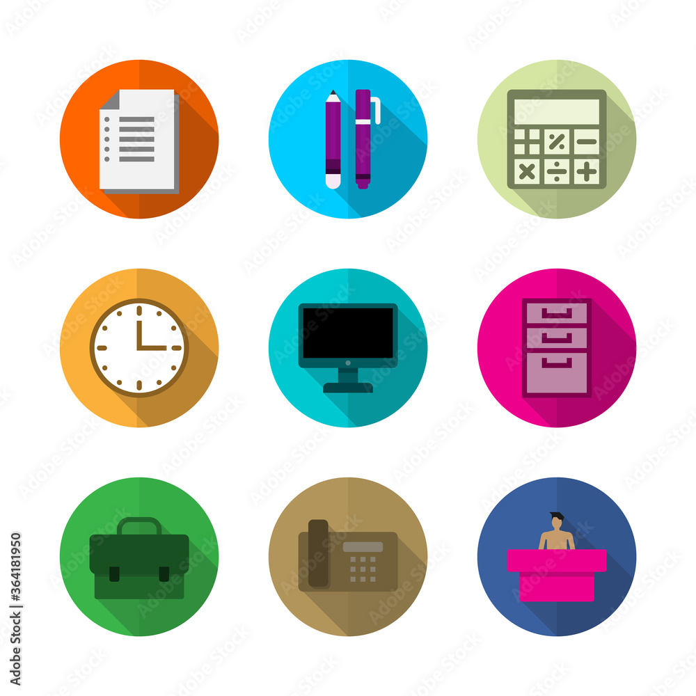 Simple vector set related to Office Simple vector set related to Office