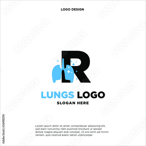 R Letter Lung Logo Template Illustration Design Illustration Design.