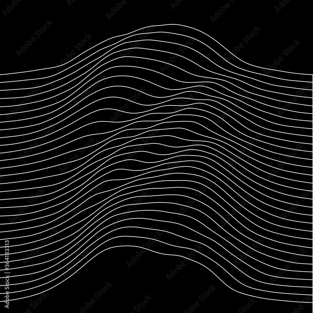 Abstract black and white line art, with curvature and overlapping geometries. Abstract black and white line art, with curvature and overlapping geometries.