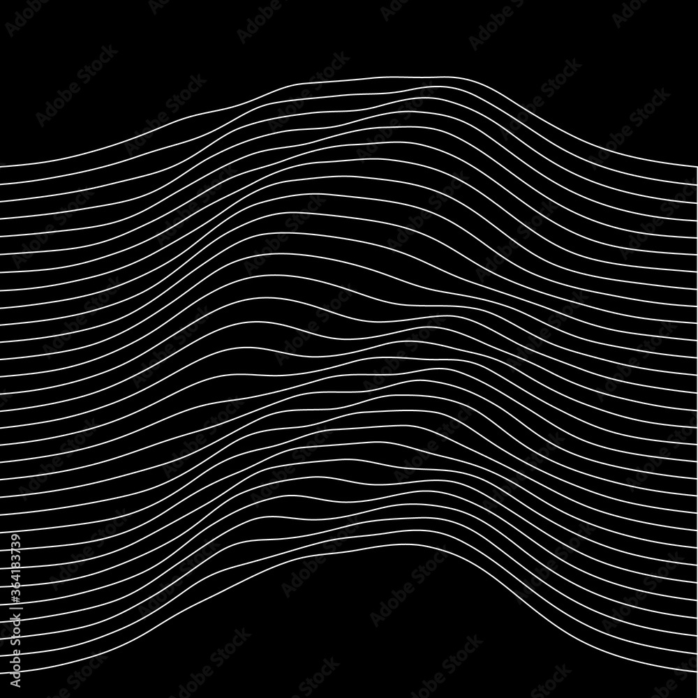 Abstract black and white line art, with curvature and overlapping geometries. Abstract black and white line art, with curvature and overlapping geometries.