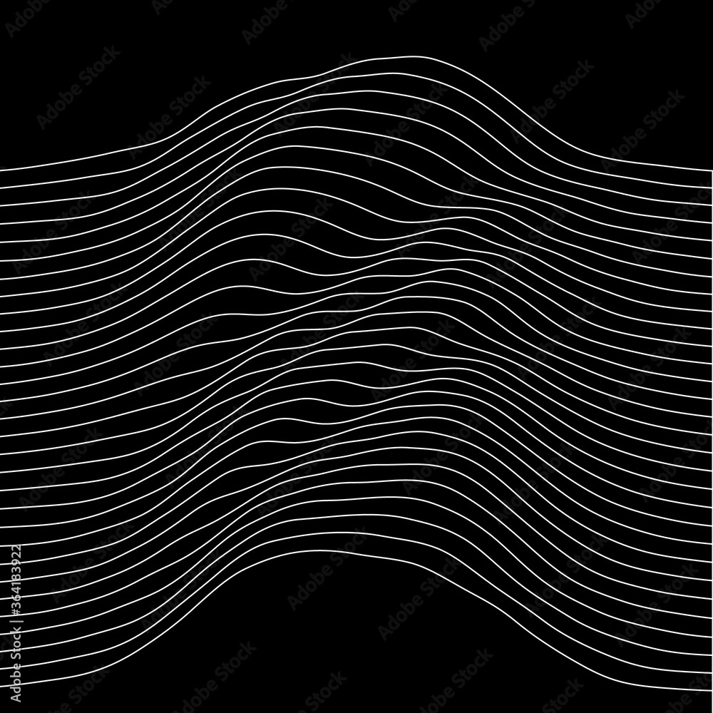 Abstract black and white line art, with curvature and overlapping geometries. Abstract black and white line art, with curvature and overlapping geometries.