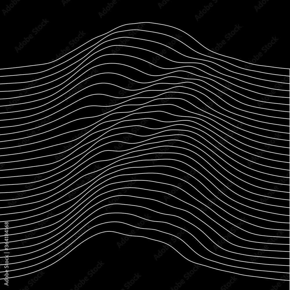 Abstract black and white line art, with curvature and overlapping geometries. Abstract black and white line art, with curvature and overlapping geometries.