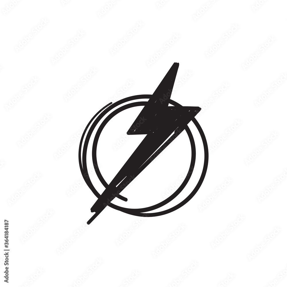 hand drawn doodle thunder bolt illustration vector isolated background hand drawn doodle thunder bolt illustration vector isolated background