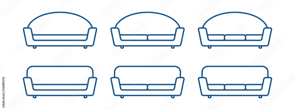 Set of Collection Sofa Icon in outline style. Simple, modern and minimalist. Easy to use. Vector Illustration. Can use for web, apps, or any media. Couch with different style. Living Room Elements. Set of Collection Sofa Icon in outline style. Simple, modern and minimalist. Easy to use. Vector Illustration. Can use for web, apps, or any media. Couch with different style. Living Room Elements.
