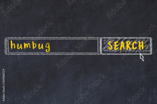 Chalk sketch of browser window with search form and inscription humbug photo