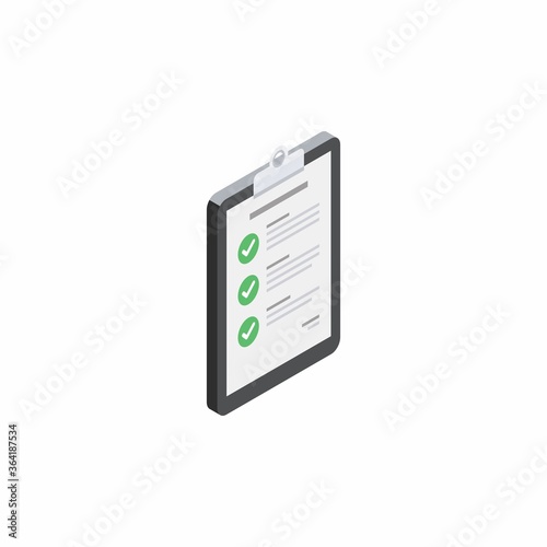 Checklist Isometric right view - White Background icon vector isometric. Flat style vector illustration.