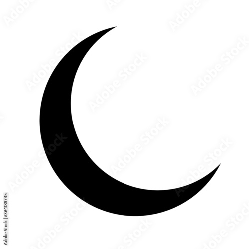 Fotografie, Tablou New Moon Solid Black Vector Design for Icon, Symbol, and Logo