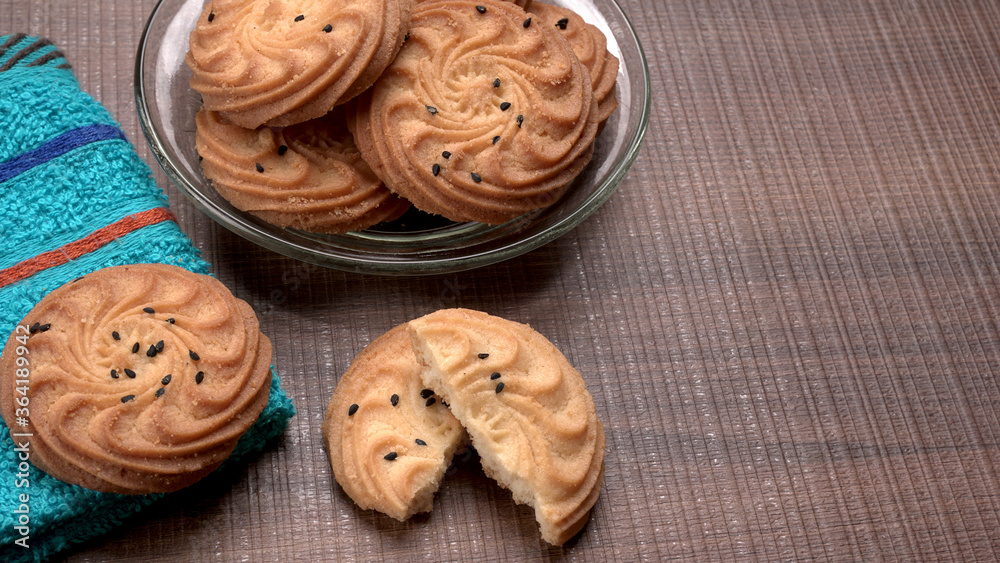 cookies on a wooden table cookies on a wooden table