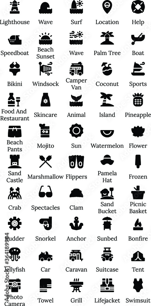 set of black and white icons for design