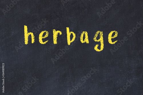 Obraz na plátne Black chalkboard with inscription herbage on in
