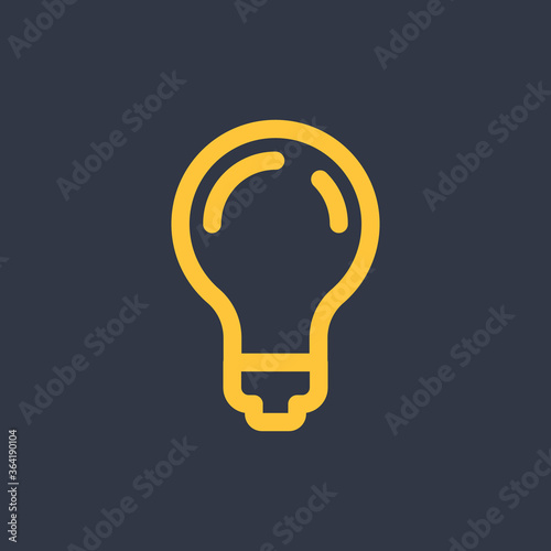 Electric lamp light bulb vector icon. Idea symbol.