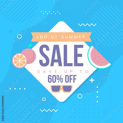 SUMMER SALE BACKGROUND IN FLAT DESIGN