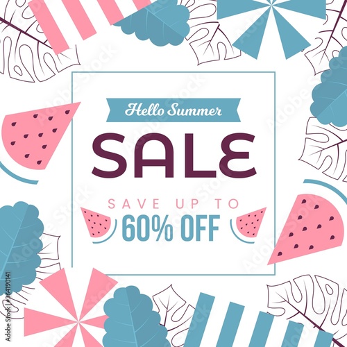 SUMMER SALE BACKGROUND IN FLAT DESIGN