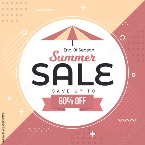 SUMMER SALE BACKGROUND IN FLAT DESIGN