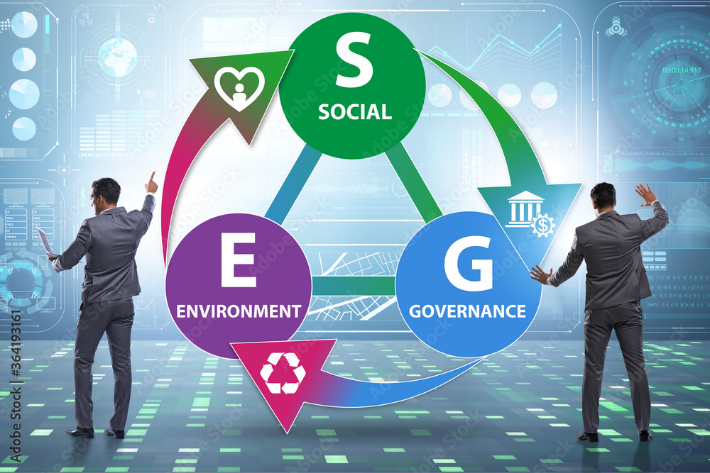ESG concept as environmental and social governance with business
