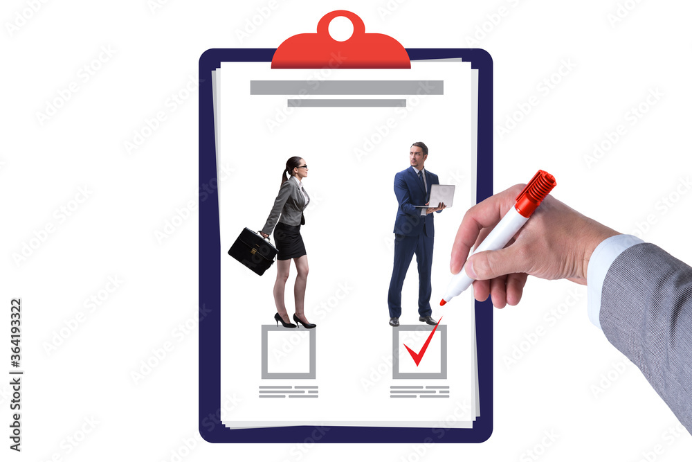 Woman sex discrimination concept at workplace Woman sex discrimination concept at workplace