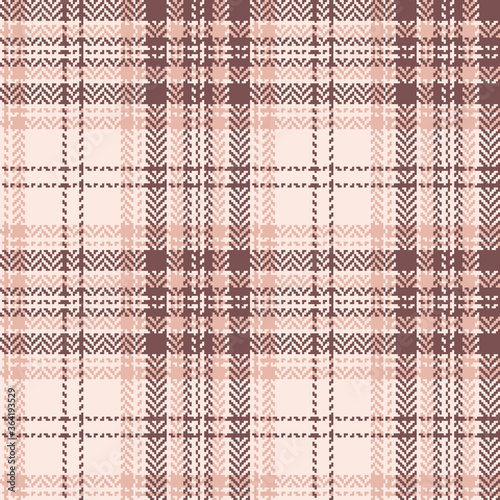 Plaid pattern vector in pink. Seamless herringbone tweed check plaid for dress, skirt, bag, or other modern womenswear tweed fashion textile design.