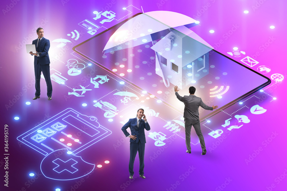 Concept of buying insurance online over internet Concept of buying insurance online over internet
