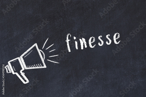 Chalk sketch of loudspeaker and inscription finesse