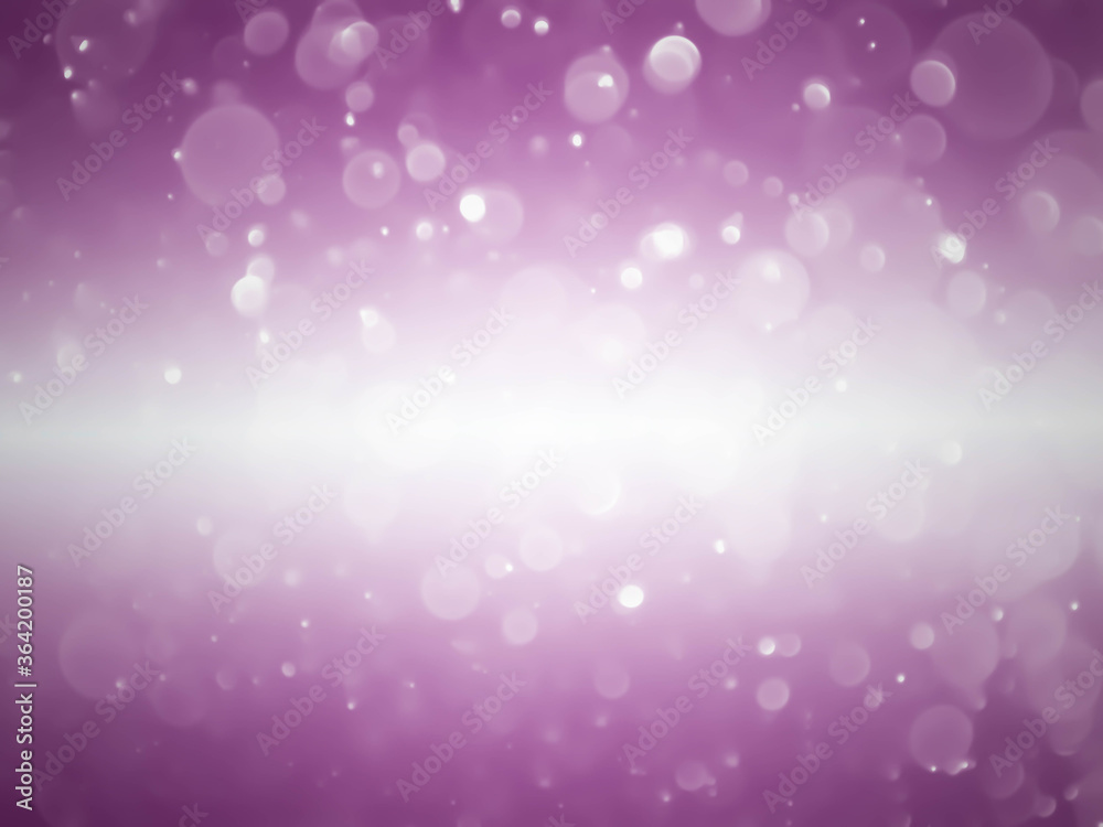 Abstract purple bokeh lights with soft light background. Blur wall.