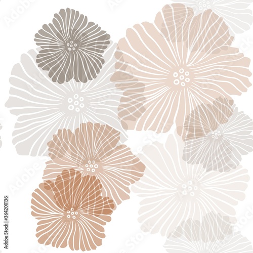 Dark Brown vector seamless doodle pattern with flowers. Abstract illustration with flowers in doodles style. Design for wallpaper, fabric makers.