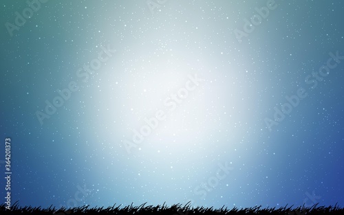 Light BLUE vector background with galaxy stars. Shining colored illustration with bright astronomical stars. Best design for your ad, poster, banner.