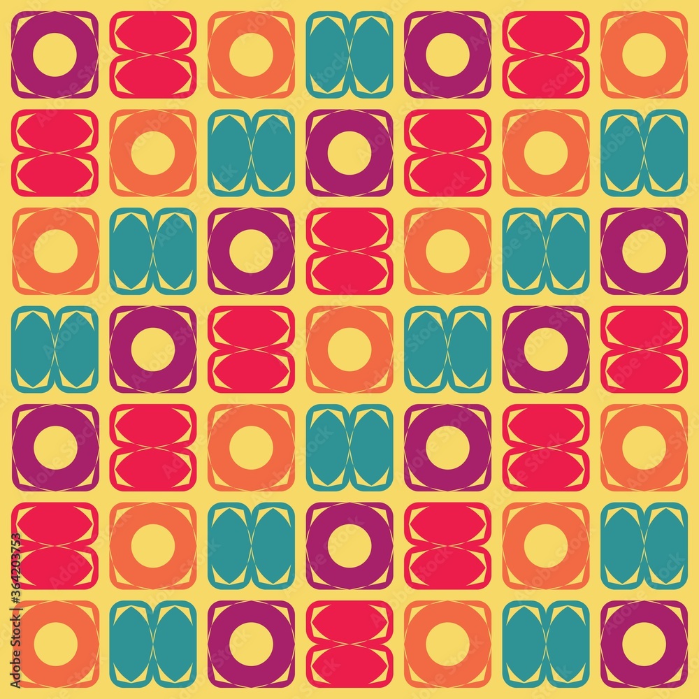 abstract seamless pattern with colorful shapes
